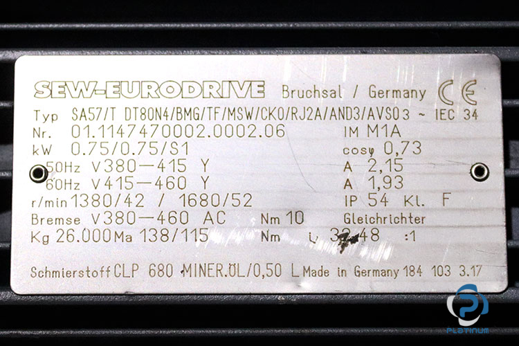 sew-SA57-T-DT80N4-BMG-TF-MSW-CK0-RJ2A-AND3-AVS0-01.1147470002.0002.06-helical-worm-gearmotor(used)-2