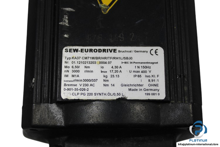 sew-KA37CM71M-BR-HR-TF-RH1L-SB60-01.1210213203.0004.07-servomotor(used)-2