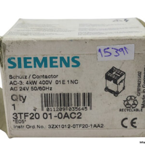 Siemens 3TF2001-0AC2 Contactor