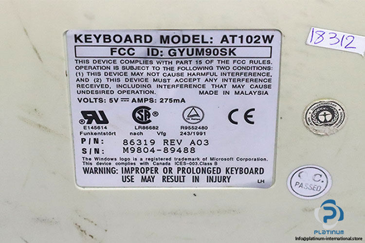 fisher-rosemount-systems-GYUM90SK-keyboard-(used)-2
