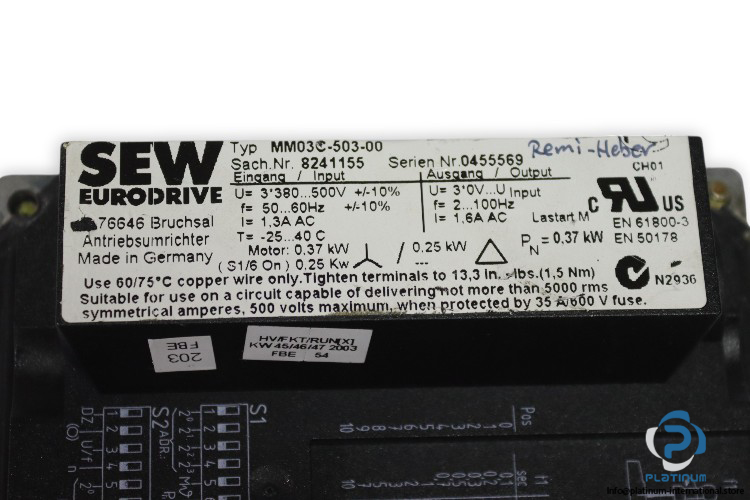 sew-R47-DT71D4_BMG_HR_MM03_RA1A-gear-motor-used-2