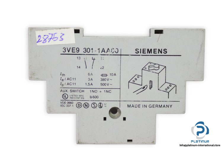 siemens-3VE9-301-1AA00-auxiliary-contact-switch-(Used)-1