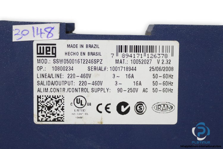 weg-SSW050016T2246SPZ-soft-starter-(used)-2