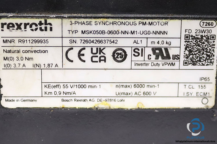 rexroth-R911299935-synchronous-motor-(used)-3