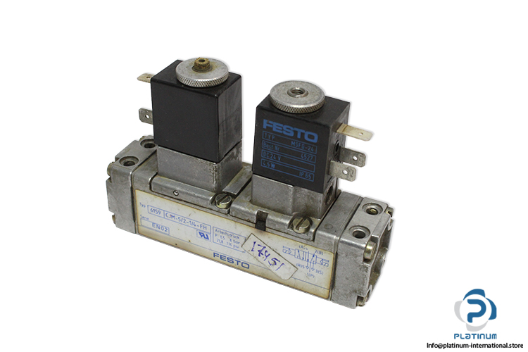 festo-6159-double-solenoid-valve-with-coil-(used)