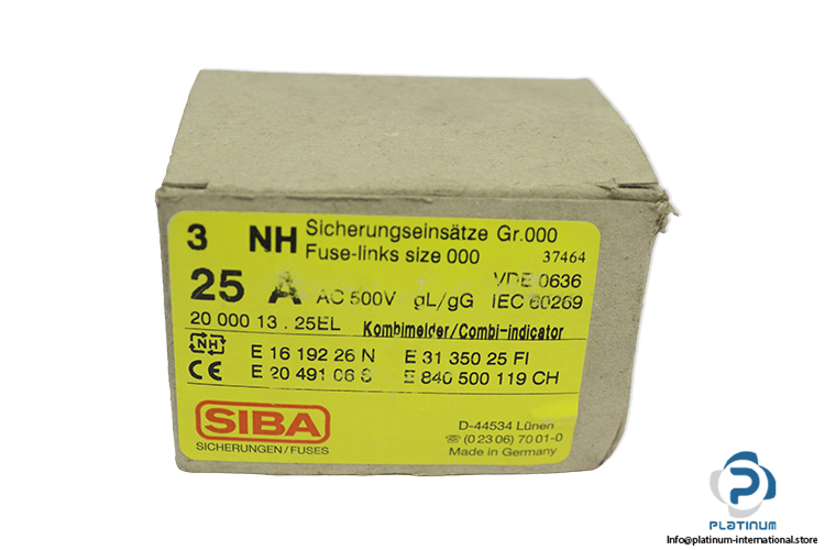 siba-2000013-NH000-25a-fuse-link-(New)-2
