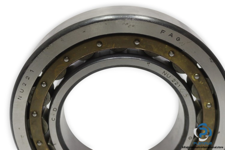 fag-NU-221.C3-brass-cylindrical-roller-bearing-(used)-2