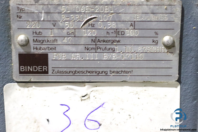 binder-51-06e-20b1-electro-hydraulic-thruster(used)-1