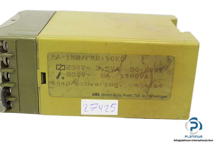 pilz-PA-1NB_FMB-10Kohm-454164-0.04-1s-time-safety-relay-(Used)-2