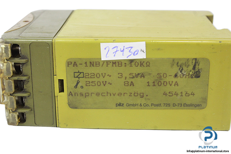 pilz-PA-1NB_FMB-10Kohm-454164-1-100s-time-safety-relay-(Used)-2