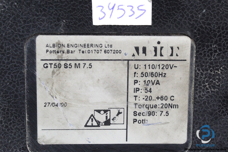 albion-GT50S5M7.5-electric-rotary-actuator-(Used)-1