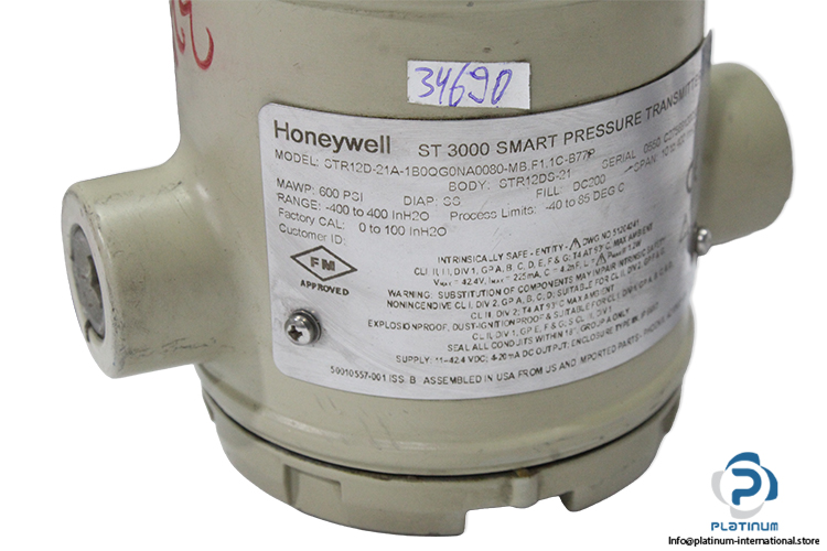 Honeywell-ctr12d-21a-1b0qg0na0800-mb.f1.1c-b77p-pressure-transmitter(used)-5