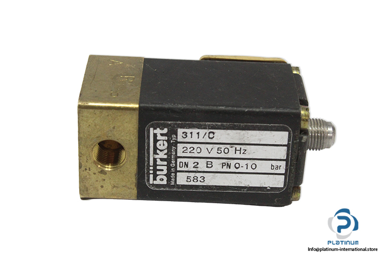 Burkert-311-c-220v-50hz-dn2-pn0-10bar-direct-acting-solenoid-valve(used)-1