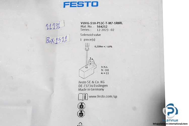 festo-VUVG-L10-P53C-T-M7-1P3-double-solenoid-valve-(New)-3