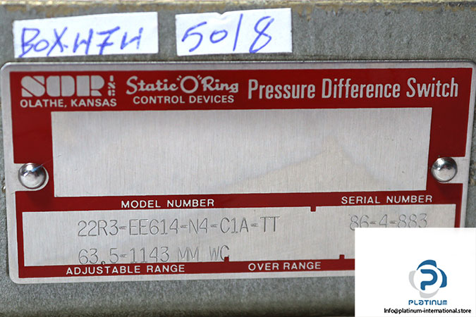 sor-22R3-EE614-N4-C1A-TT-pressure-differential-switch-(used)-2
