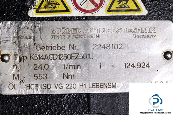 stober-K514AGD1250EZ501U-gear-servo-motor-used-2