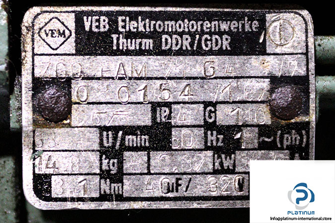 vem-ZG0-EAM-71-G4-gear-motor-used-2