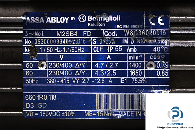 bonfiglioli-M2SB4-FD-gear-motor-used-4