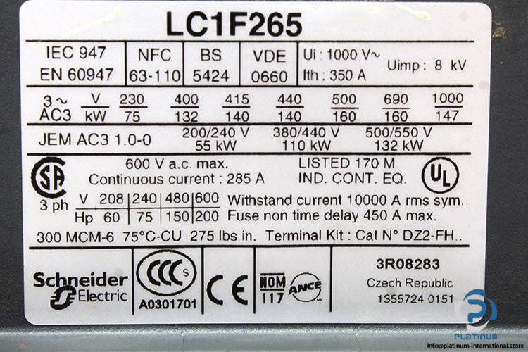 schneider-LC1F265-contactor-body-without-coil(new)-3