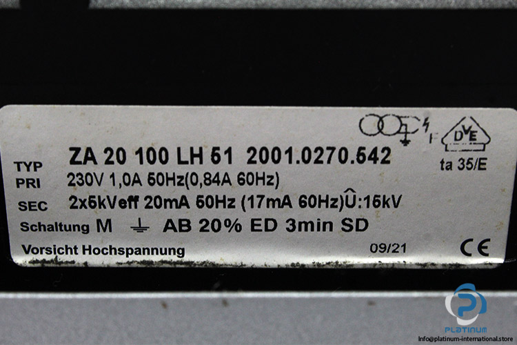 ZA20100LH51-ignition-transformer-(New)-5