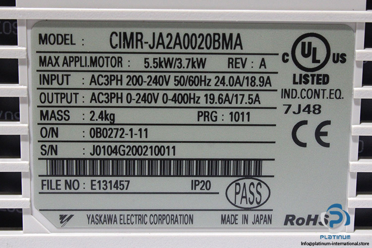 yaskawa-CIMR-JA2A0020BMA-ac-frequency-drive-(new)-(carton)-4