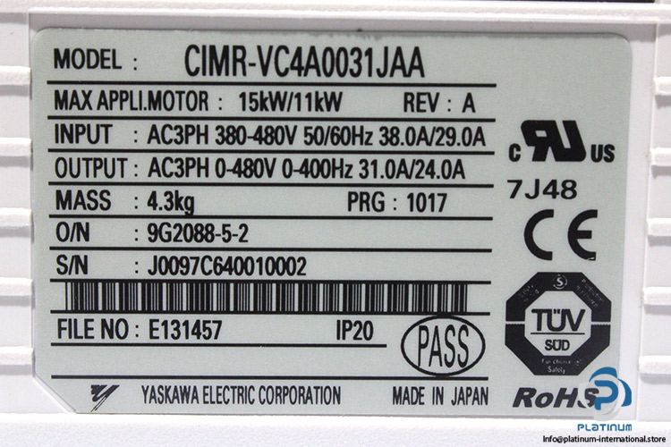 yaskawa-CIMR-VC4A0031JAA-ac-frequency-drive-(new)-(carton)-5