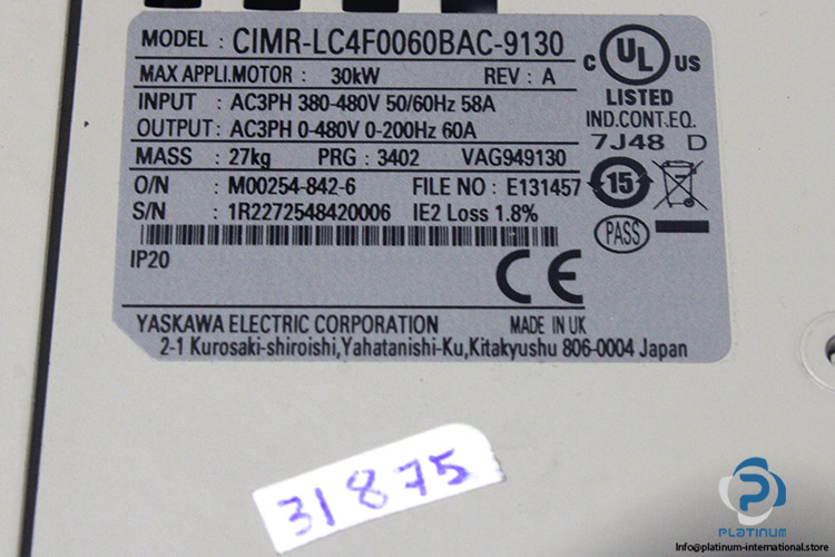 yaskawa-CIMR-L4F0060BAC-9130-ac-frequency-drive-(used)-6