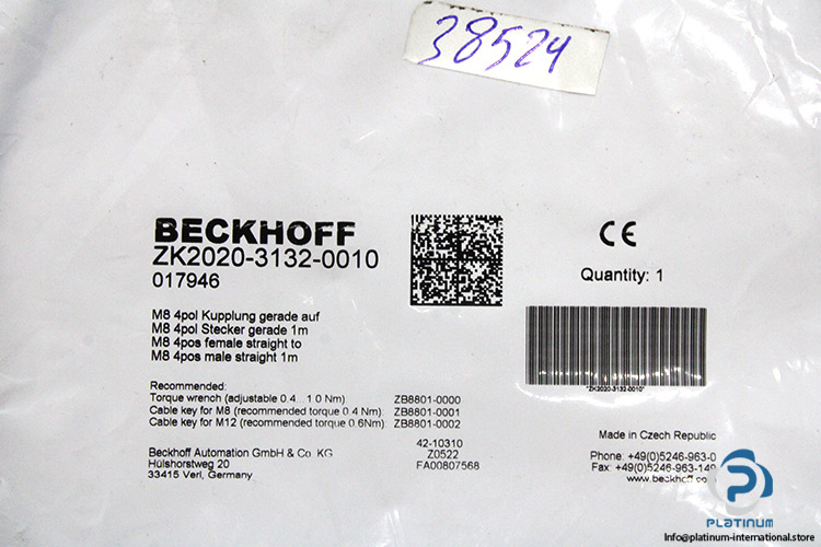 beckhoff-ZK2020-3132-0010-power-cable-(New)-3