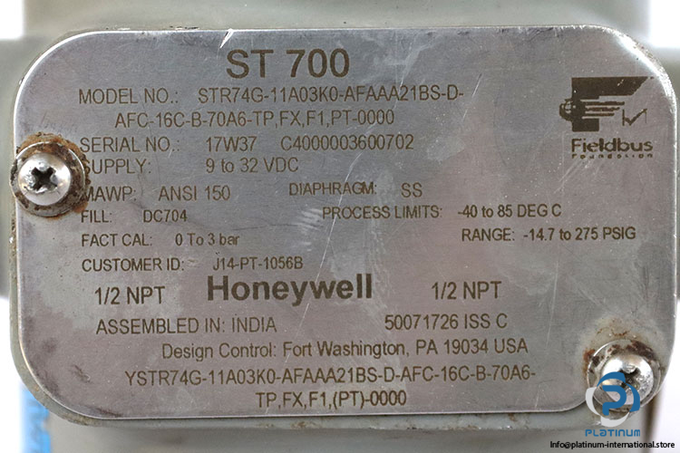 Honeywell-STR74G-11A03K0-AFAAA21BS-D-AFC-16C-B-70A6-TP-FX-F1-PT-0000-pressure-transmitter(used)-4