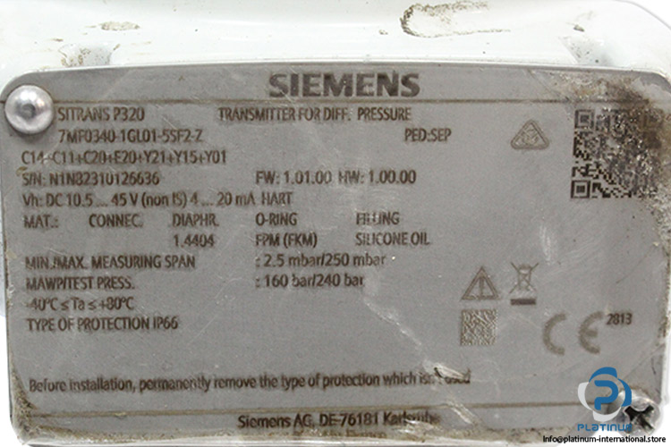 Siemens-7MF0340-1GL01-5SF2-Z-pressure-transmitter(used)-3
