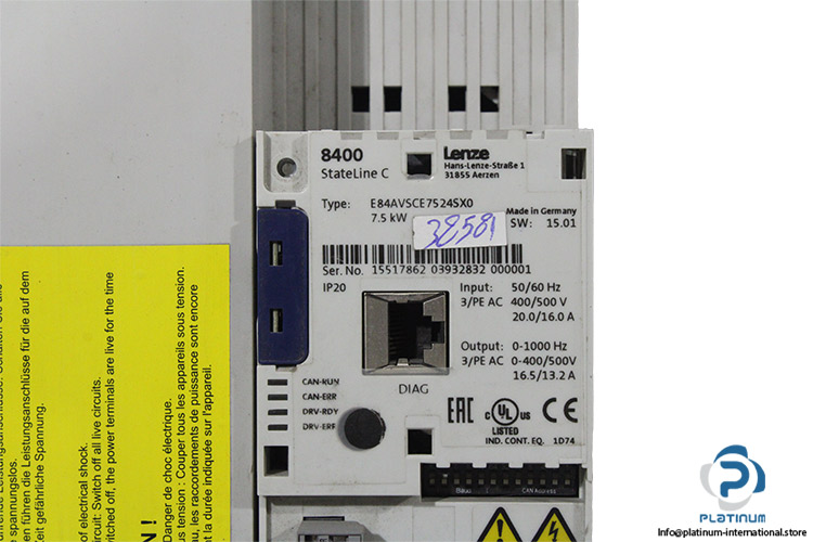lenze-E84AVSCE7524SX0-frequency-inverter-(Used)-3