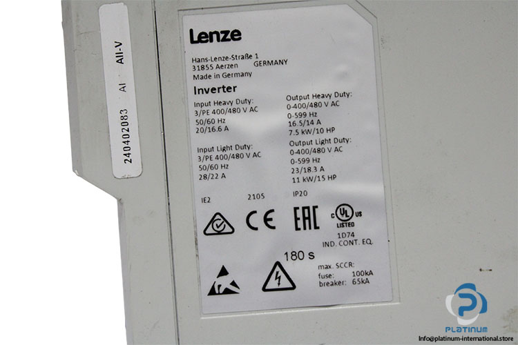 lenze-I55AE275F10V10000S-frequency-inverter-(Used)-5