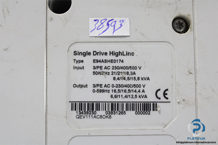 lenze-E94ASHE0174-single-servo-inverter-drive-(Used)-5