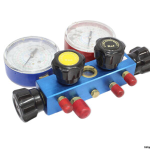 Core Equipment GM-4-SM-1/4 4-WAY Manifold With Pressure Gauge